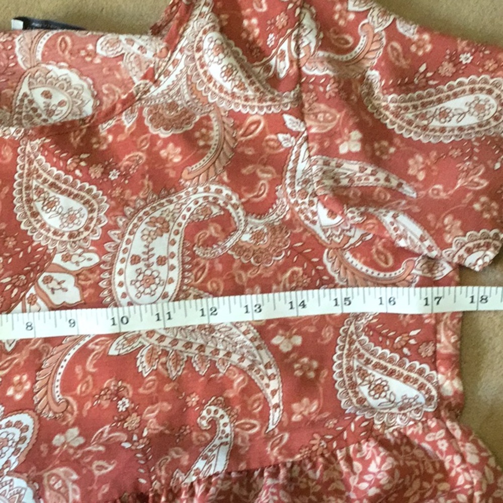 Paper Crane Rust Paisley Tiered Short-Sleeve Tunic - Picture 4 of 6